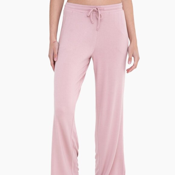 Mid-Rise Pink Lounge Terry Pant - Mono B - Picture 1 of 4